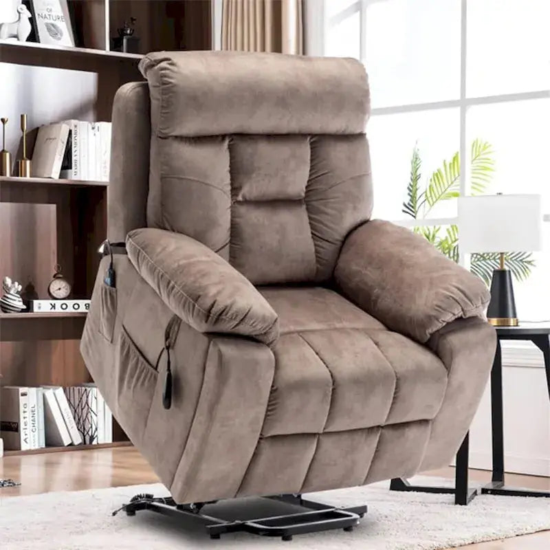 Large Power Lift Recliner — Full-Body Massage, Heat Function & Concealed Cup Holder