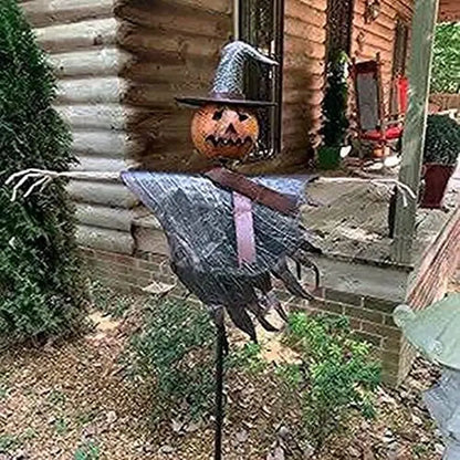 Handcrafted Halloween Scarecrow with Jack-O’-Lantern Accent