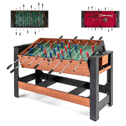 Dual-Function Foosball and Pool Table (54″) for Indoor or Outdoor Recreation