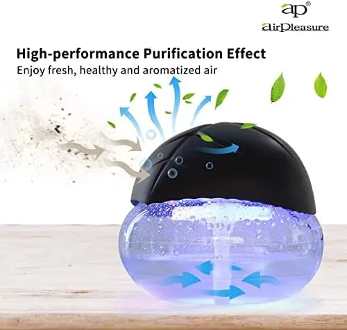 2-Pack Water-Based Air Purifier with LED Mood Light for Home & Office