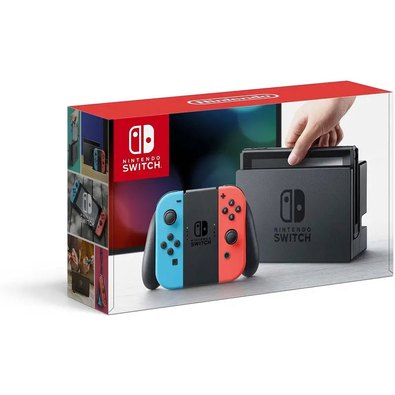 Renewed Neon Red and Neon Blue Joy-Con Controllers for Nintendo Switch