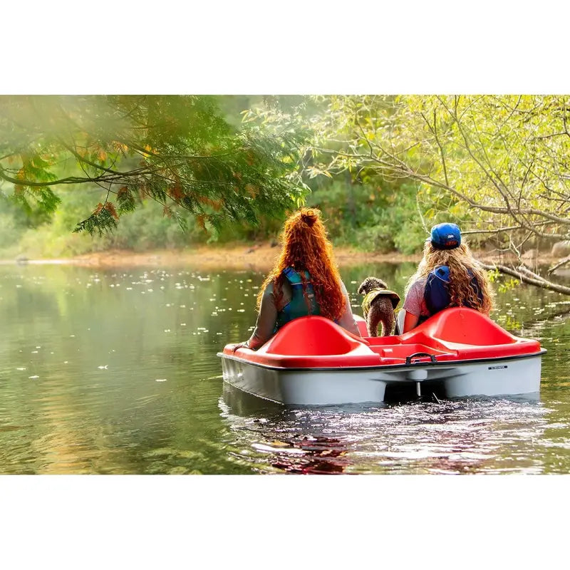 Pelican Monaco 5-Seat Pedal Boat  Adjustable Seating, Red & White Design