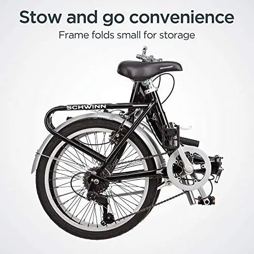 Schwinn Loop Folding Bike  20-Inch Wheels, 7-Speed Drivetrain for Adults