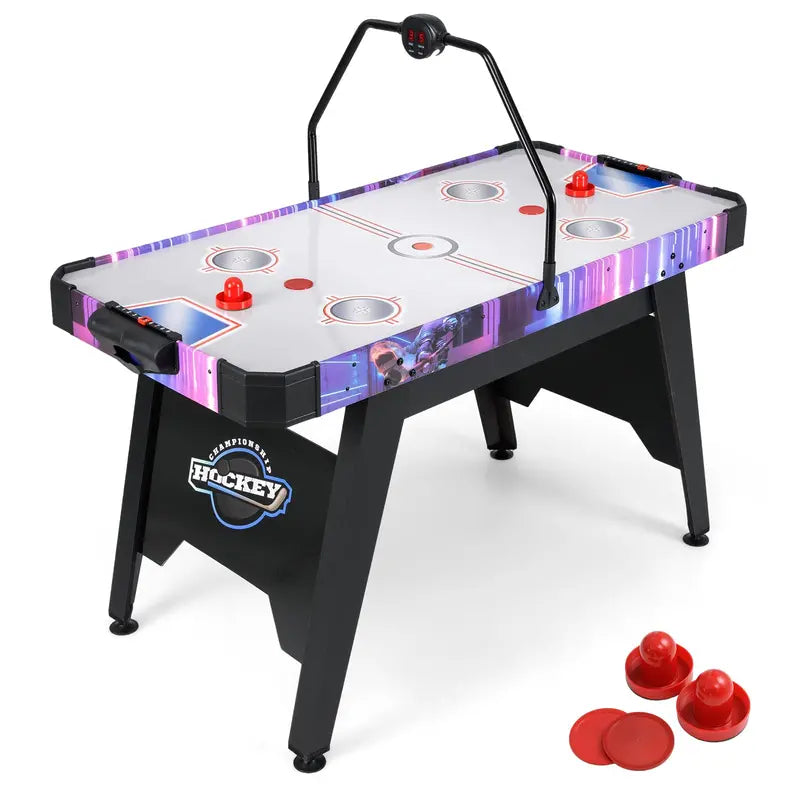 Full-Size Air Hockey Table with Digital LED Scoreboard for Home or Office