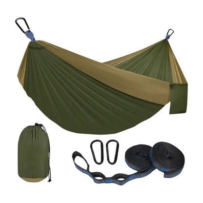 Compact Camping Hammock  Includes Adjustable Suspension Straps & Dual Carabiners