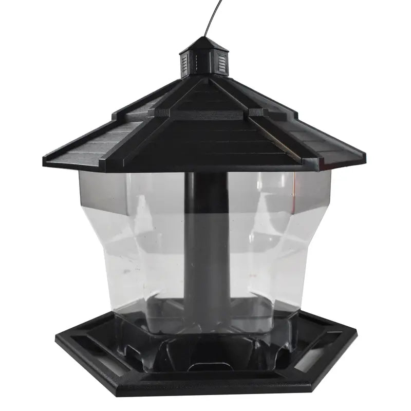 Pennington Black Plastic Hopper Cardinal Wild Bird Feeder, 6 lb. Capacity