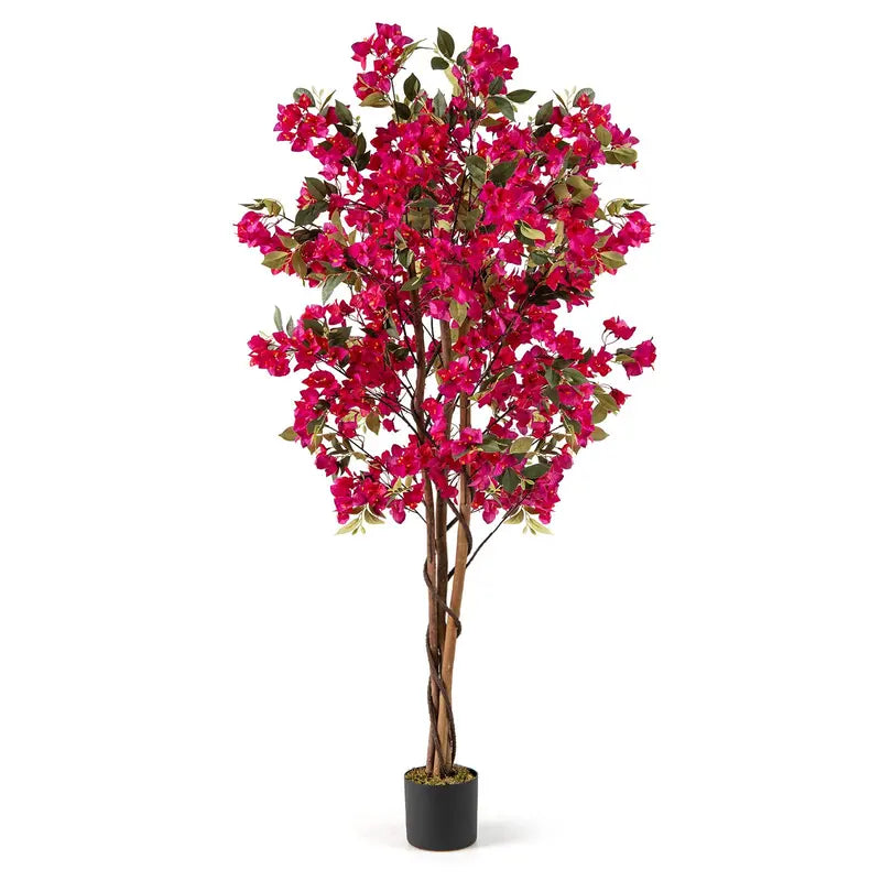 6-Foot Bougainvillea Artificial Tree  Lifelike Indoor or Patio Plant Decor