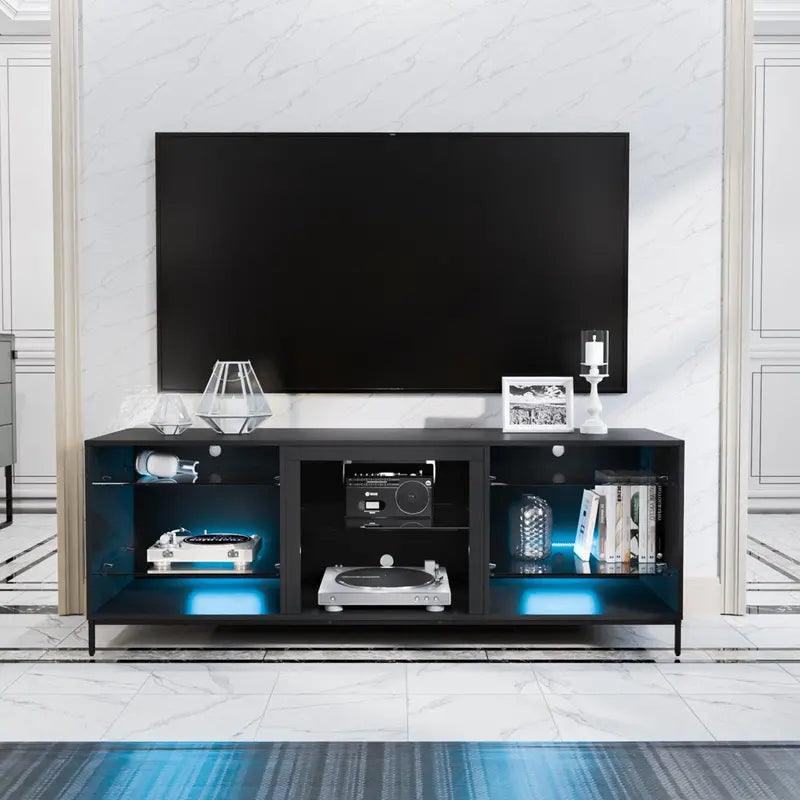 Hommpa LED TV Stand for 70  TV Modern Entertainment Center