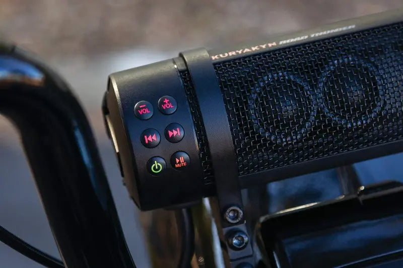 Road Thunder Waterproof Bluetooth Sound Bar  300W Motorcycle Handlebar Speaker in Satin Black
