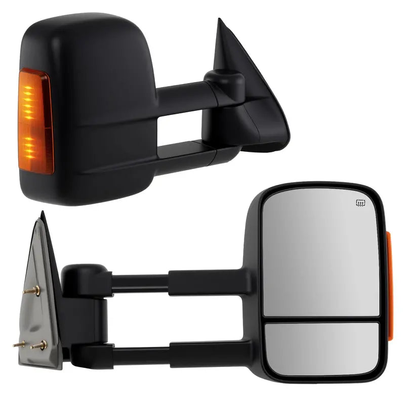 Power-Heated Tow Mirrors  Direct Fit for 20072012 Chevy Silverado & GMC Sierra