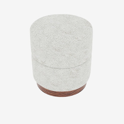 Auguste   Pouf cylindrique en bouclette cr me
