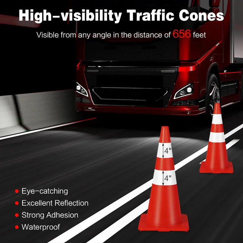 Heavy-Duty PVC Traffic Cone  Single Unit for Safety Signage