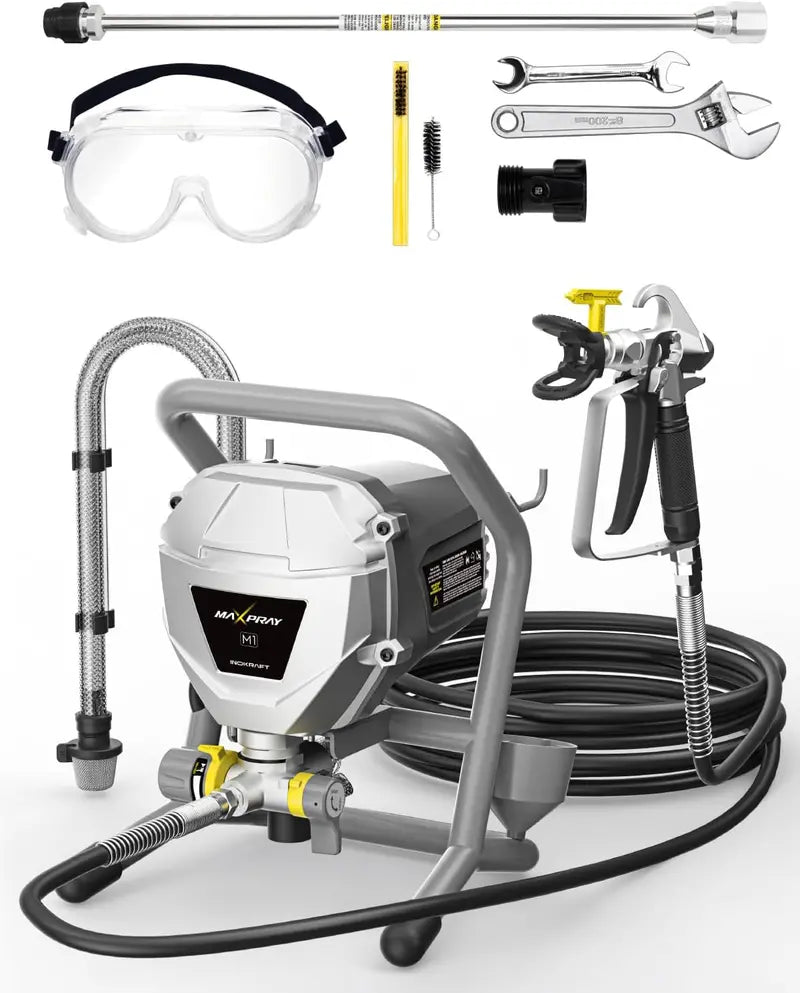 2024 High-Efficiency Airless Paint Sprayer  No Thinning Required, Low Overspray, Ideal for Interior & Exterior DIY Projects with Full Accessory Kit
