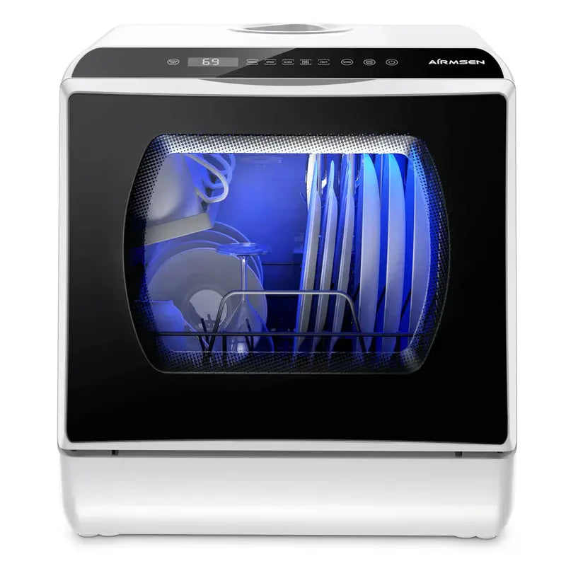 5-Liter Portable Countertop Dishwasher  5 Wash Programs, Built-In Tank, Air-Dry Function