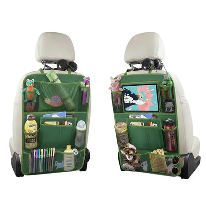 Dual-Pack Car Backseat Organizer with 10-Inch Tablet Holder and Multiple Compartments