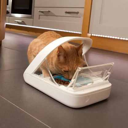 SureFeed Microchip-Activated Pet Feeder  Dual-Chamber Design for Wet and Dry Food, Lightweight Build, Includes Absorbent Pet Towel
