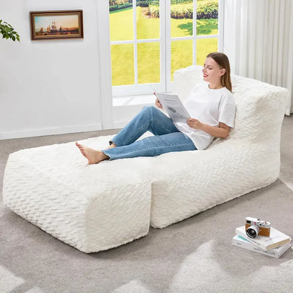 Hobestluk Extra-Large Memory Foam Bean Bag Lounger  Cordless Lounge Sofa for Adults