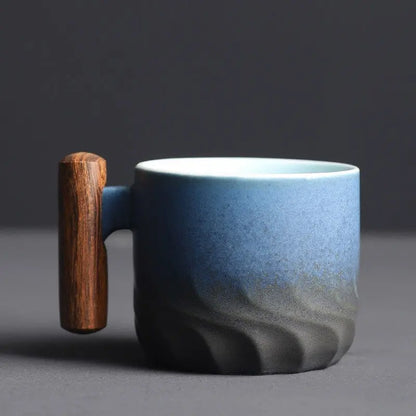 Zonema Ceramic Coffee Set  Minimalist Mug, Matching Saucer & Spoon