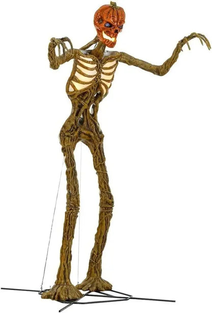 Home Accents 12-Foot Giant Inferno Pumpkin Skeleton with LCD Eyes & Posable Arms for Halloween Display