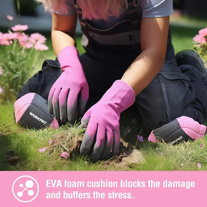 WORKPRO Foam-Padded Garden Knee Protectors — Comfortable Dual-Pad Design, Pink Ribbon Edition
