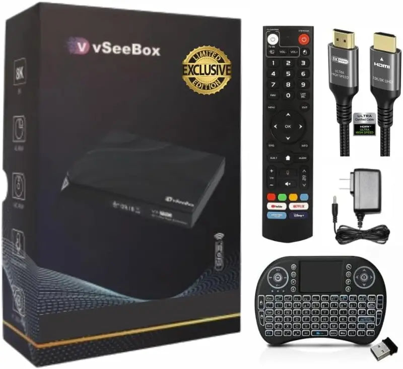 2024 V3 Black Series 4GB RAM 128GB 8K Ultra HD HDMI Cable with Upgraded Voice Remote