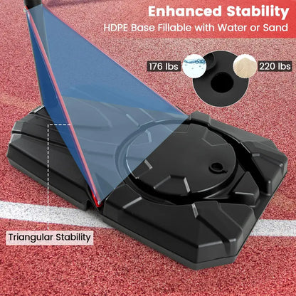 Height-Adjustable Portable Basketball Hoop  Outdoor Goal System with 44″ Shatterproof Backboard (7.510 ft range)