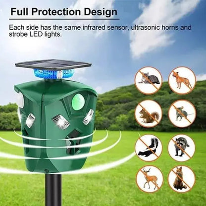 2021 Solar-Powered 360° Animal Repeller  Weatherproof Outdoor Pest Deterrent