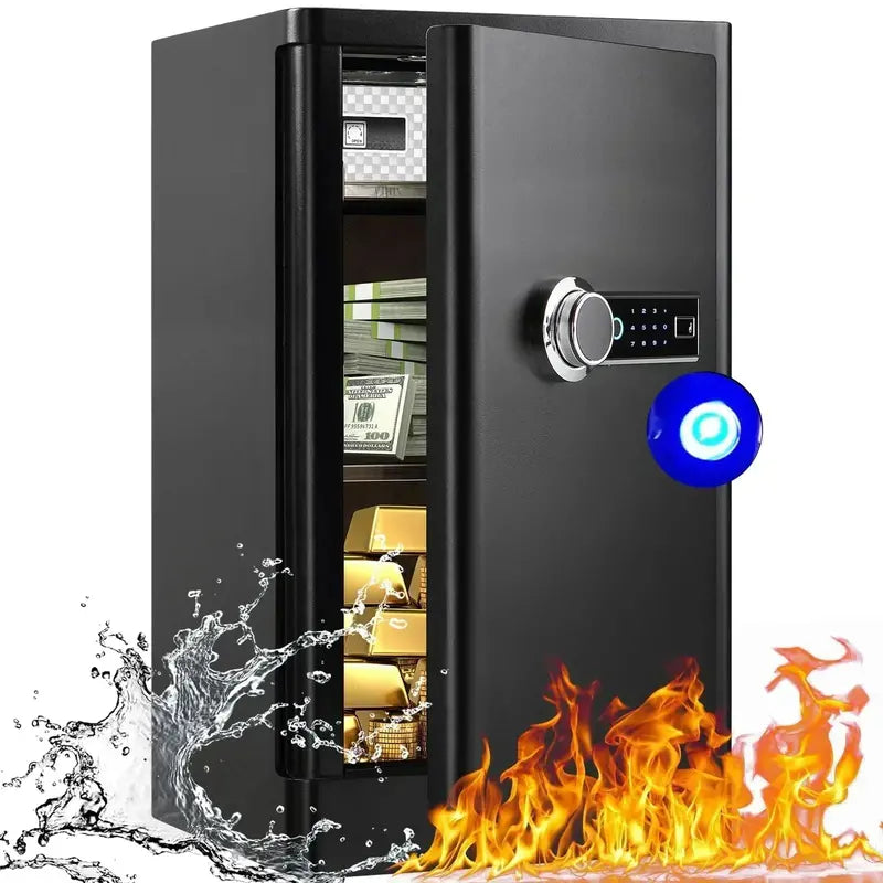5.0-Cubic-Foot Biometric Home Safe — Fireproof, Anti-Theft Fingerprint Lock with Touchscreen Interface