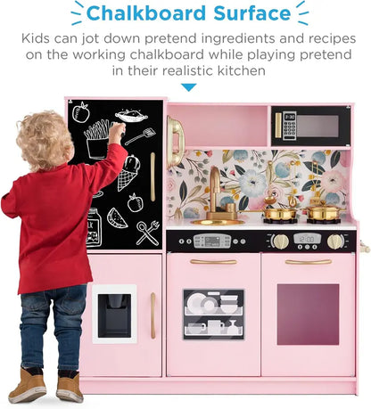 Wooden Pretend Play Kitchen Toy Set for Toddlers and Preschoolers