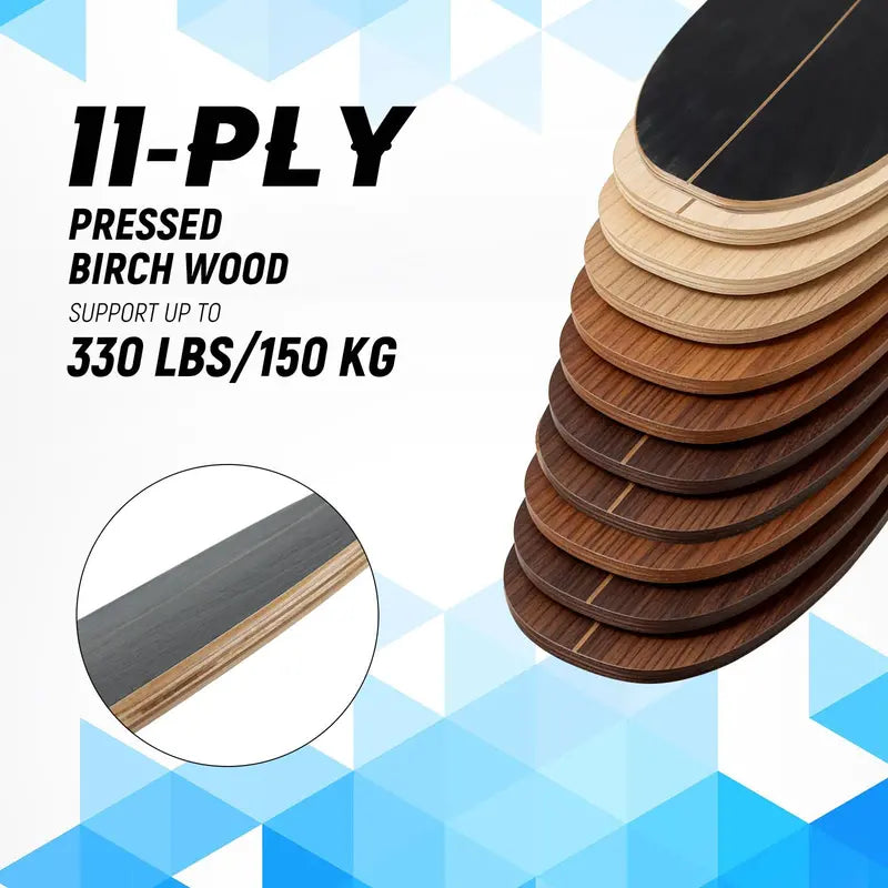 Cork-Roller Wooden Balancing Board with Integrated Storage Rack for Core Training