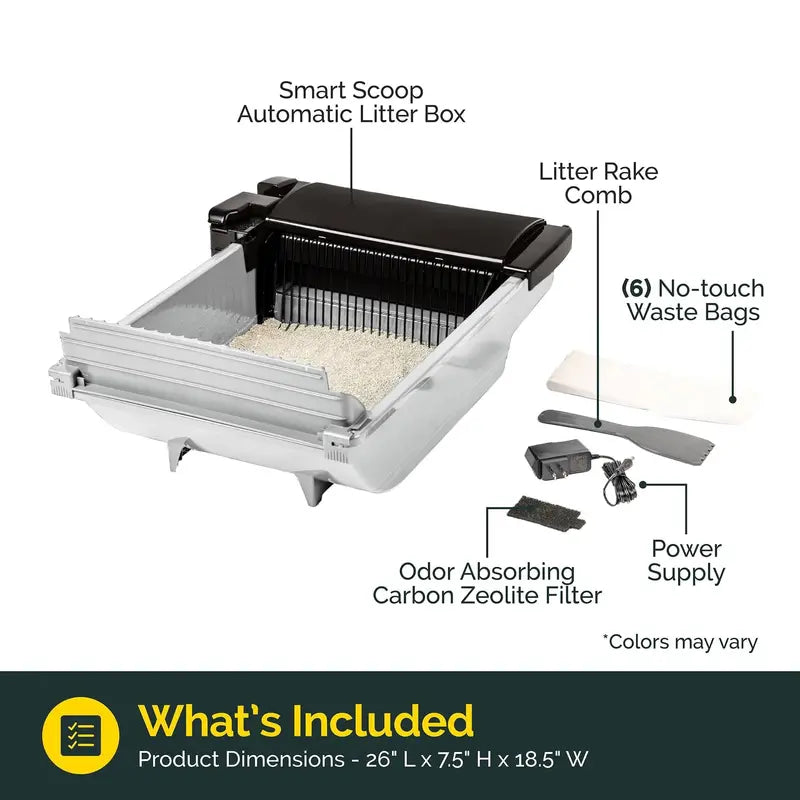 Pet Zone Self-Cleaning Cat Litter Box, Automatic Odor Control, Easy Maintenance, Quiet Motor, Ideal for Medium Cats
