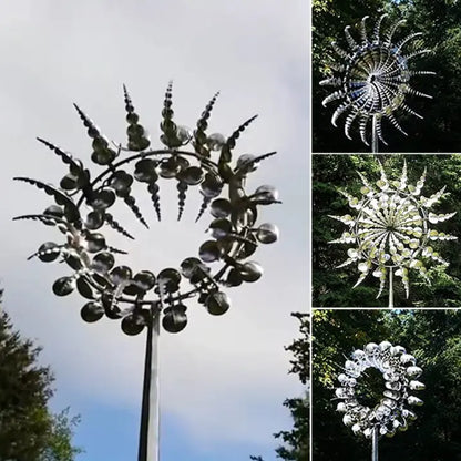Whimsical Spinning Windmill Garden Decor  Magic Metal Design