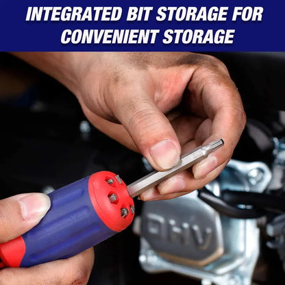 WORKPRO 12-in-1 Ratcheting Multi-Bit Screwdriver with Quick-Load Mechanism