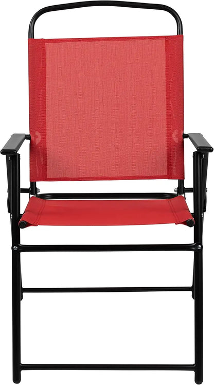 EMMA + OLIVER 6-Piece Brown Garden Patio Set  Includes Umbrella Table and Four Folding Chairs