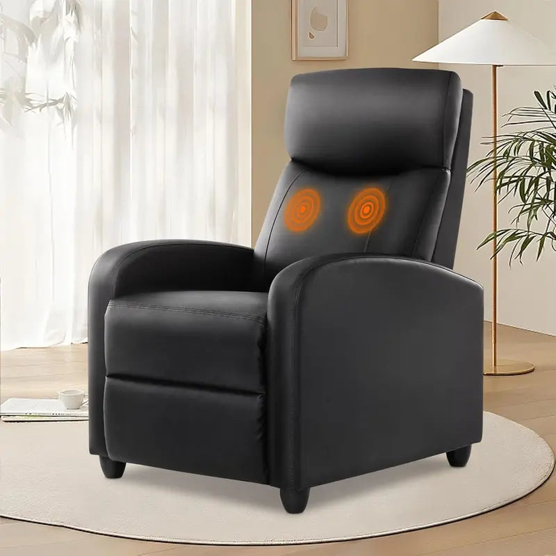 DUMOS Linen Massage Recliner  Single-Seat Adjustable Living Room Sofa with Padded Footrest