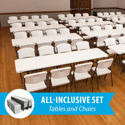 Lifetime Folding Table and Chair Set  Bulk Pack of 108 for Events, Catering, or Large Gatherings