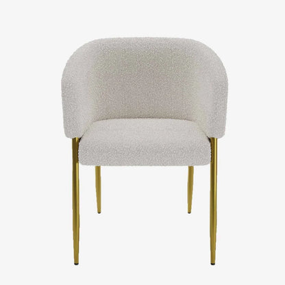 Fauteuil de salle   manger bouclette blanche Basile