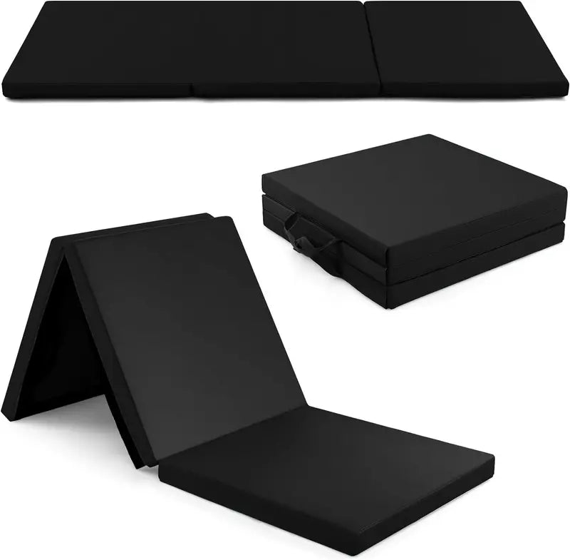 6′ x 2′ Tri-Fold Exercise Mat  2-Inch Dense Foam Tumbling Pad with Integrated Carrying Handles