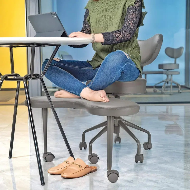 Pipersong Ergonomic Meditation & Desk Chair  Cross-Legged Design with Adjustable Height & Lumbar Support