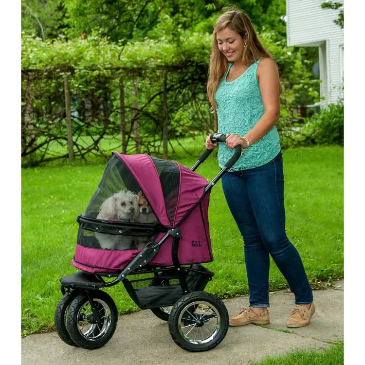 No-Zip Double Pet Stroller  Boysenberry