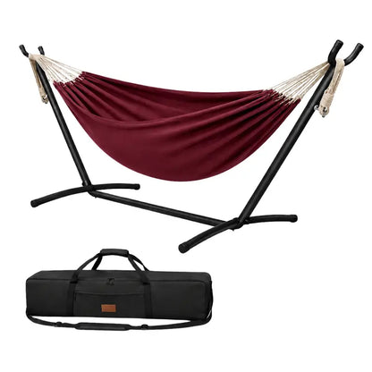 Extra-Large Double Hammock with All-Steel Stand and Portable Carry Bag