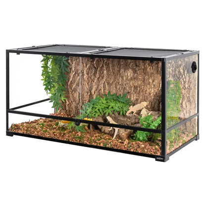 REPTIZOO 120-Gallon Extra-Large Glass Reptile Enclosure with Spacious Layout
