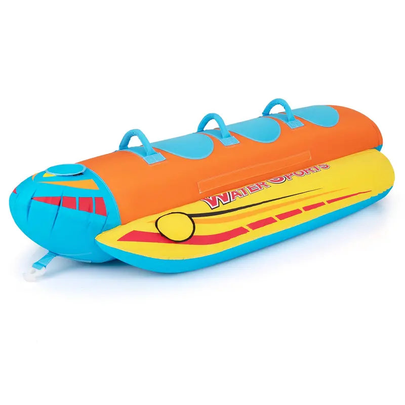 Banana-Shaped Inflatable Towable Boat with 3 EVA-Padded Seats
