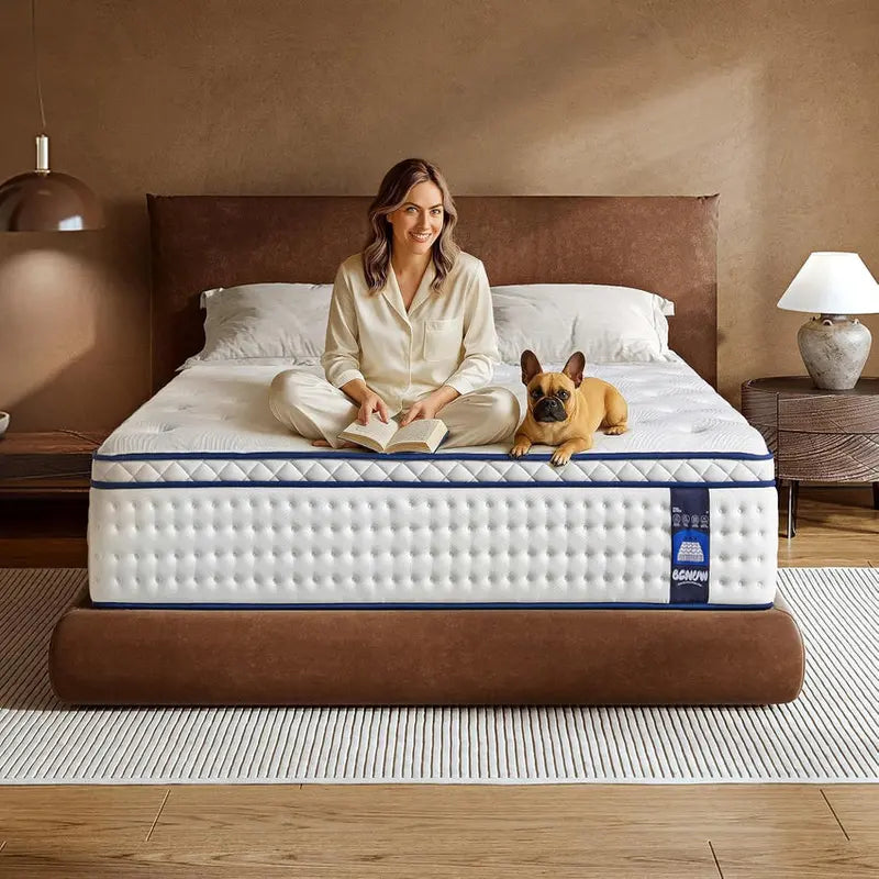 King-Size 14-Inch Hybrid Mattress  Medium-Firm Support with Layered Foam & Pocketed Coil System