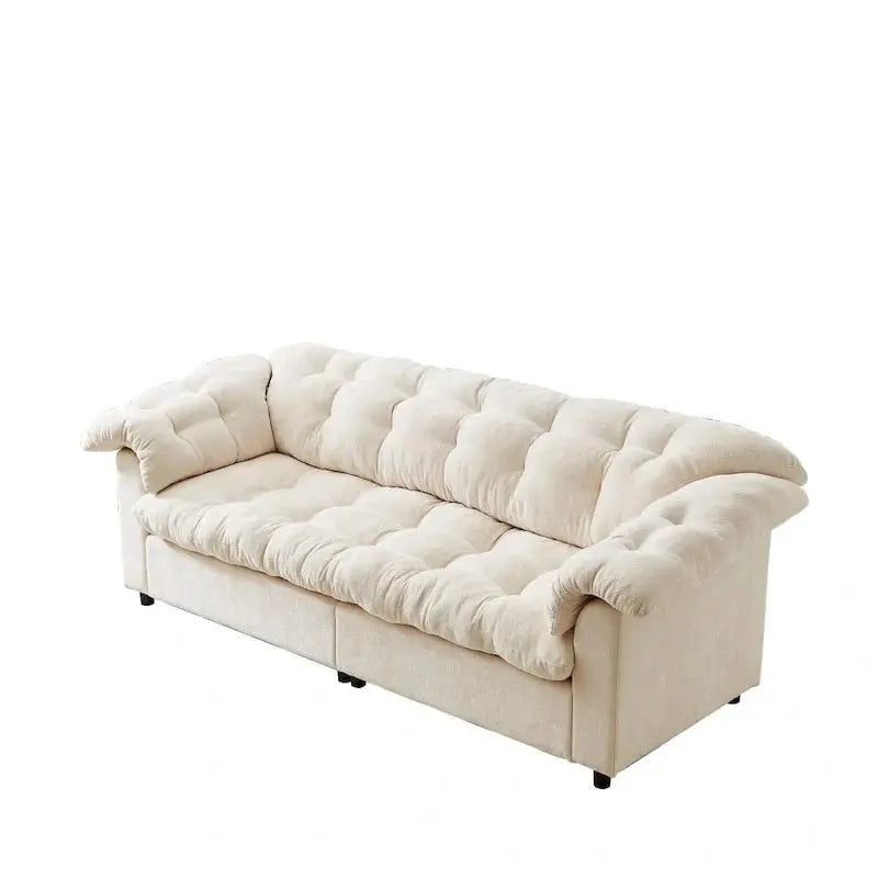 Chenille Deep-Seat Cloud Sofa — Plush Upholstered Comfort Sofa with Extra-Soft Backrest and Seat Cushions