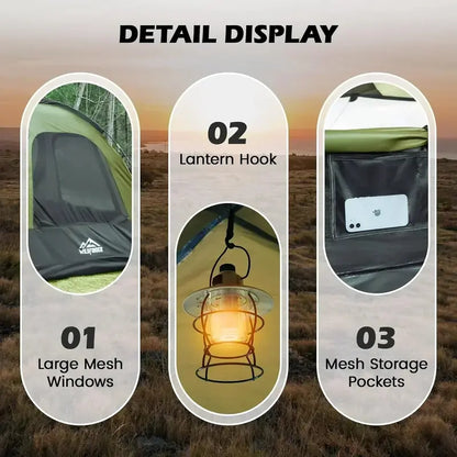 Heavy-Duty SUV Camping Tent with PU3000mm Rainfly — Double-Layer Waterproof Car Tent