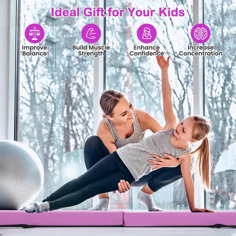7-Foot Foam Balance Beam — Gymnastics Training Equipment with Removable Suede Cover