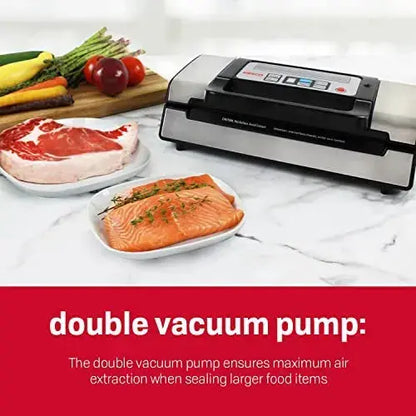 Nesco VS-12 Deluxe Vacuum Sealer  130W with Transparent Lid & Starter Bag Kit
