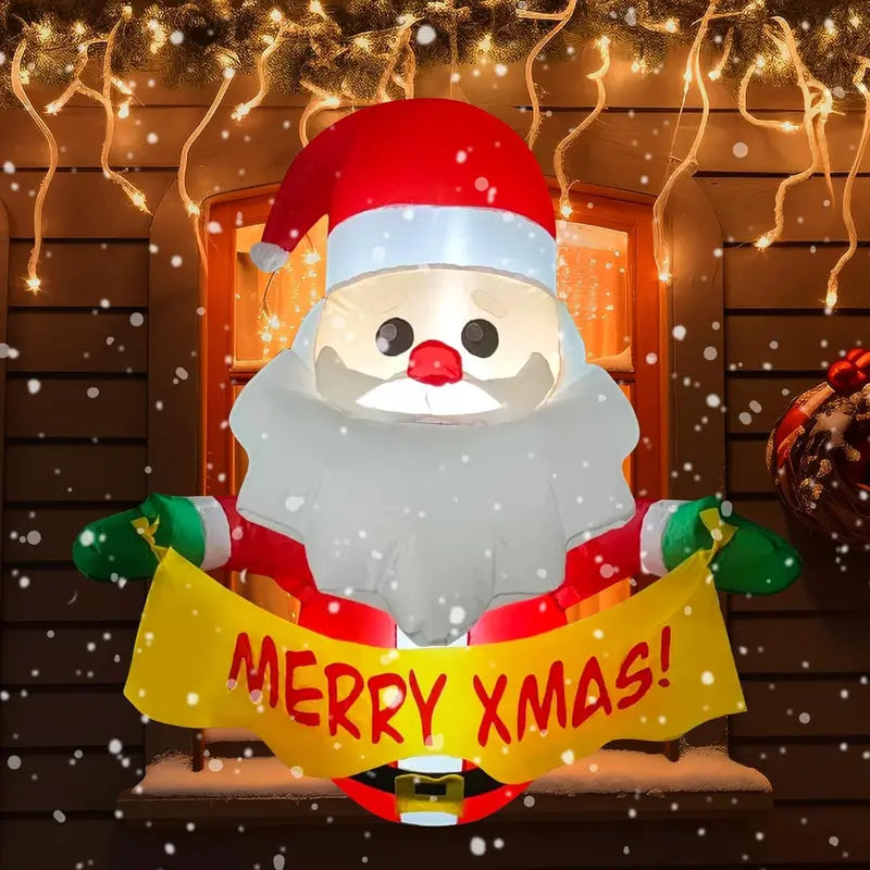 EAONE 12 Ft Christmas Inflatable Santa Sleigh with Reindeers, LED Lights, Outdoor Holiday Decor