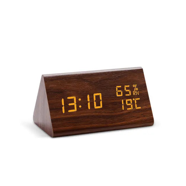 Digital LED Alarm Clock with Room Temperature Readout & Dual Alarms